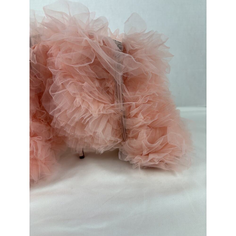 Azalea Wang Meticulously Tulle Tutu Stiletto Bootie Baby Pink 8.5 Open Toe - Picture 9 of 16